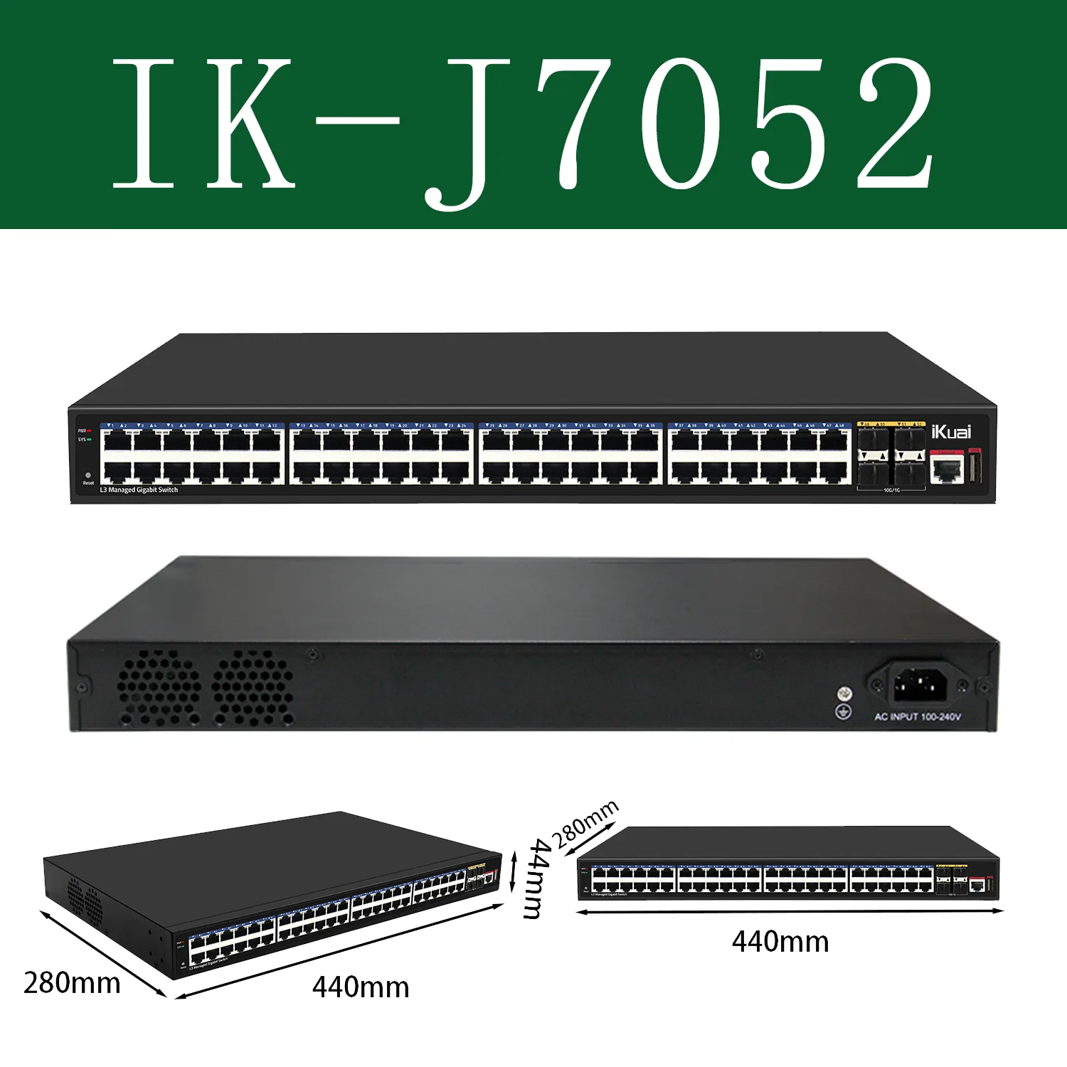 Ikuai switch for large mobile phone farms phone farm chassis